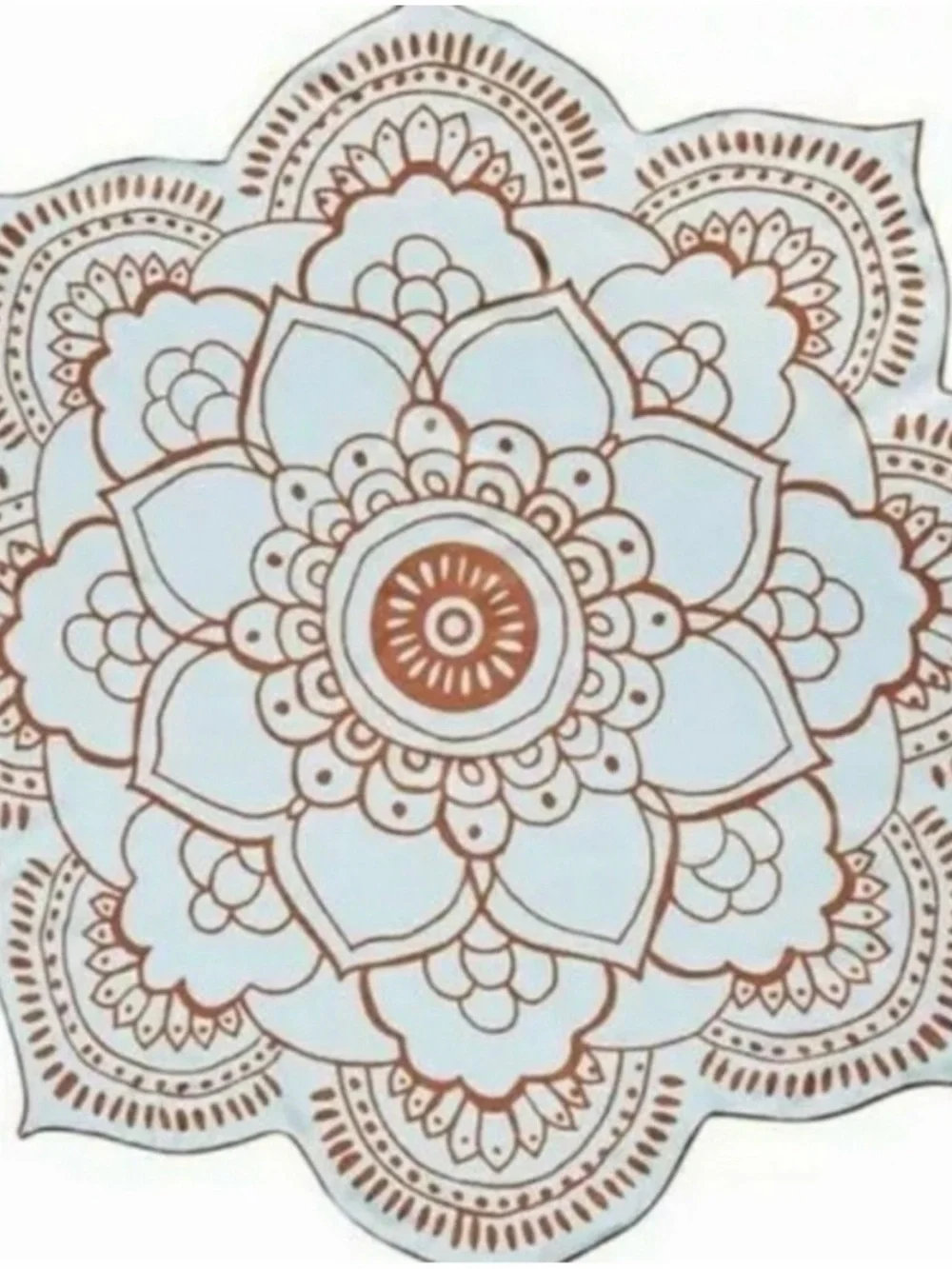 Lotus Beach Towel - Light Blue and Tan Mandala